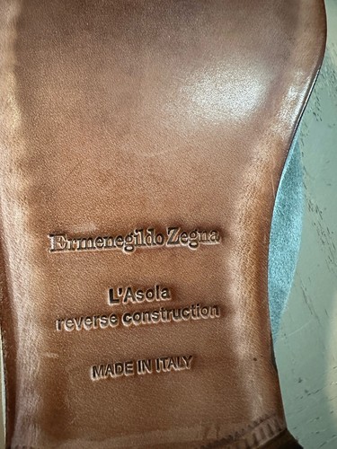 Pre-owned Ermenegildo Zegna $990  Suede Reverse Construction Loafers Lt Green 12 Us