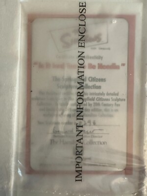 Simpsons Hamilton''IS IT ICED TEA YE BE NEEDIN''Springfield Citizens CollectionCOA