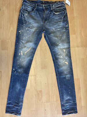 404 PRPS Jeans Men's Beach Splash STRETCH CAYENNE Super Skinny Fit size 34 NWT