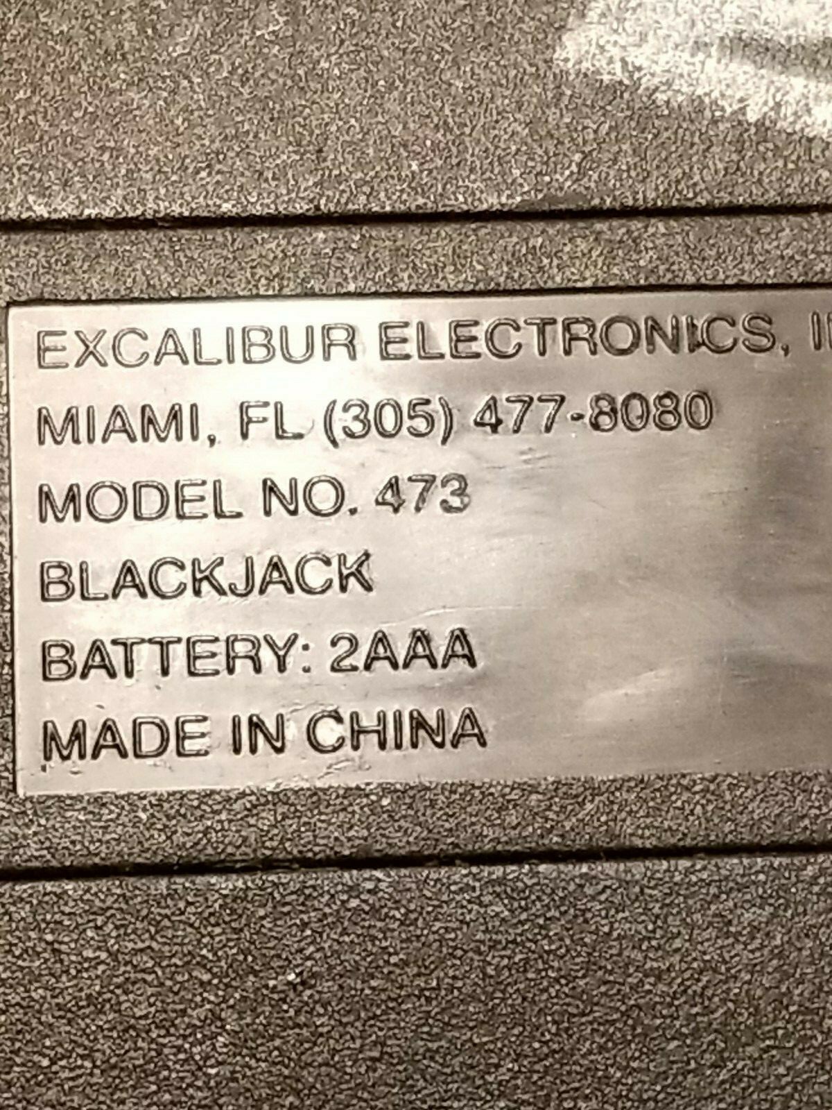 Excalibur BlackJack Model 473 Handheld Black Jack 21 Game Tested WORKS 100%