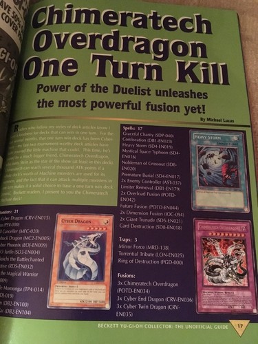 YUGIOH YU-GI-OH BECKETT TRADING CARD COLLECTOR 2006/2007 Chimeratech Overdragon