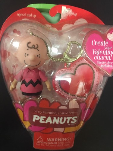 Charlie Brown Be My Valentines Day Figure Figurine Keychain Toy NEW Peanuts Gang