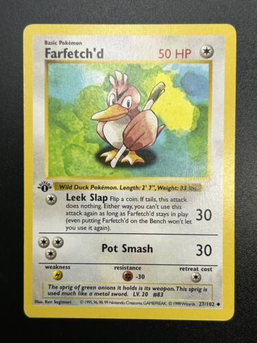 FARFETCH'D Pokemon Card - WOTC - 1st Edition - Base Set FARFETCH'D Pokemon Card - WOTC - 1st Edition - Base Set