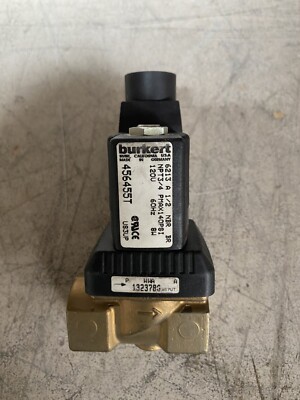 Burkert 6213 3/4'' p/n 456455T Solenoid, 120VAC, Brass,Servo Assisted 2-Way Valve