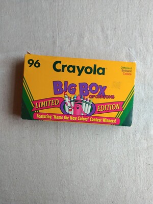 1993 Binney & Smith 96 Crayola Crayons BIG BOX W/sharpener Seal Unbroken 