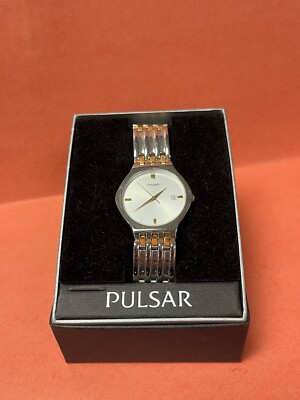 PULSAR 2 Tone Metal Band Quartz Calendar NEW!