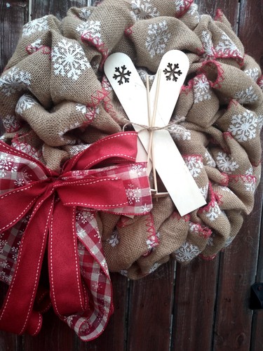Burlap Winter Snowflake Wreath