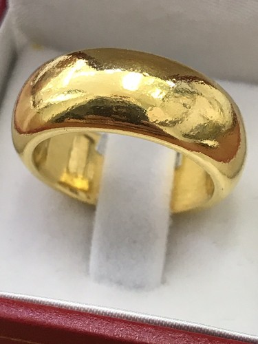 Pre-owned Luckyhhhjewelry 24k Solid Yellow Gold Custom Handmade Band Ring Any Size 5 -13 15 Grams
