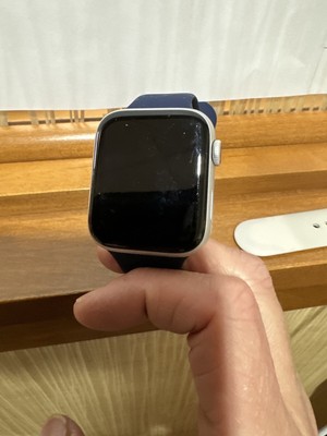 Apple Watch Series 5 44mm Space Gray Aluminum Case with Black Sport Band - S/M &