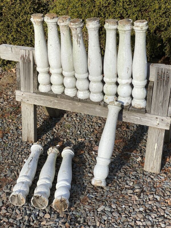 12 Antique Porch Balusters ~ Wood, C.1910 Portland, ME ~ 17 3/4"H x 3 1/2" Dia