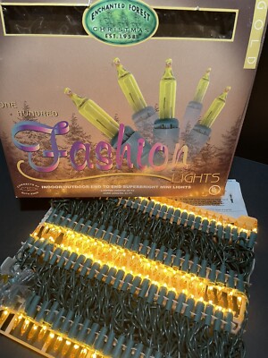 NOS Enchanted Forest Christmas Mini String Fashion Lights 100 Count GOLD