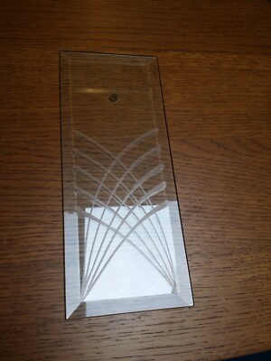 Chandelier Lamp 8-5/8'' Rectangular Beveled Glass Panel 10 Curved Lines (1 piece)