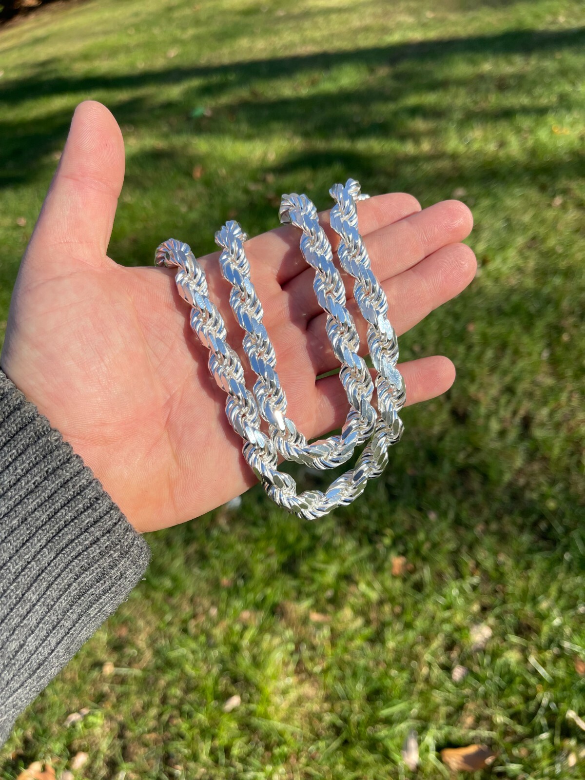 Pre-owned Silver Real Solid 925 Sterling  11mm Thick Men's Rope Chain Necklace Heavy Kilo