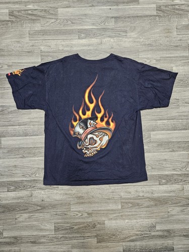 Vintage 90s Y2K Jnco Jeans Rare Flaming Ace Skull Head Navy