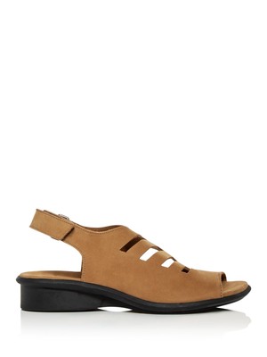 

Бежевые женские кожаные сандалии на танкетке с ремешком на пятке ARCHE  Saorna с круглым носком, Бежевый, 14H01SAORNA7200