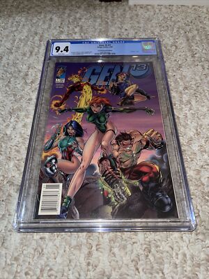 Gen 13 #1 CGC 9.4 $2.50 Newsstand Price Variant - J Scott Campbell -White Pages!