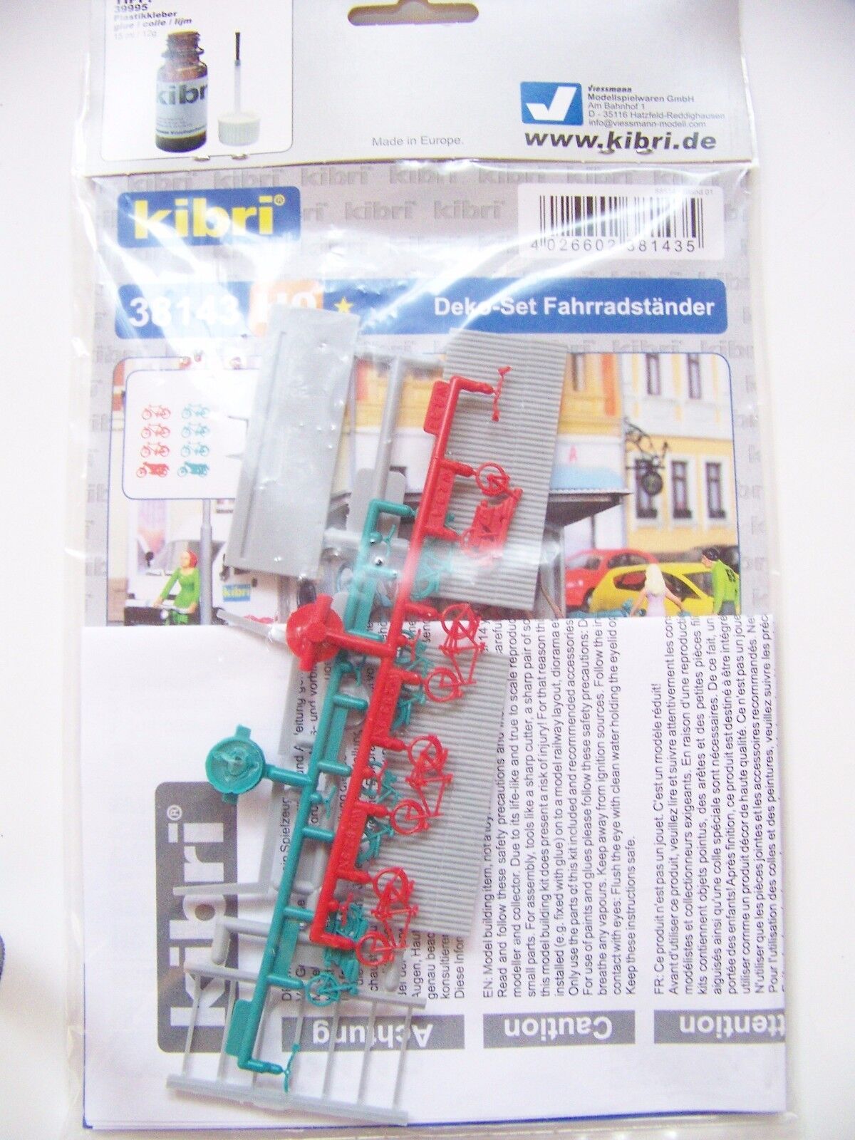 HO 1:87 Kibri 38143 URBAN CITY CENTER : BICYCLE STAND  : Model Detail KIT