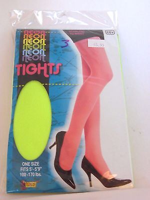 Neon Green Nylon Women's Tights Forum Dance Costumes Party Halloween 80's 