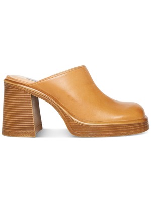 

STEVE MADDEN Женские бежевые кожаные сабо без шнуровки на платформе 1 дюйм, 7,5 м, Бежевый, FLIR04S1
