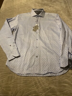New Visconti Black Long Sleeve Shirt Mens Size M Retail 145.00