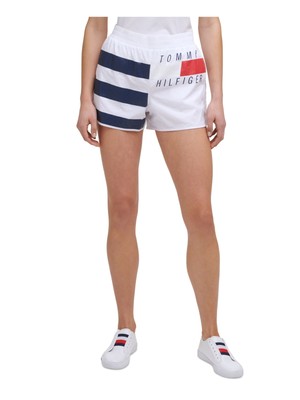 

TOMMY HILFIGER Женские белые эластичные шорты для активного отдыха, Белый, TP18807S