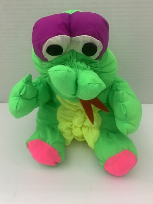 VINTAGE ACE Lizard Dragon Dinosaur Puffalump Style Nylon Plush  11''