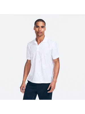 

NAUTICA Мужская белая влагоотводящая футболка-поло с принтом классического кроя, Белый, K15204