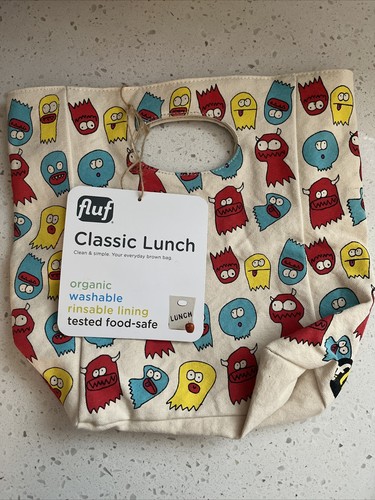 Organic  Cotton Lunch Tote For Men Women & Kids Happy Nwt