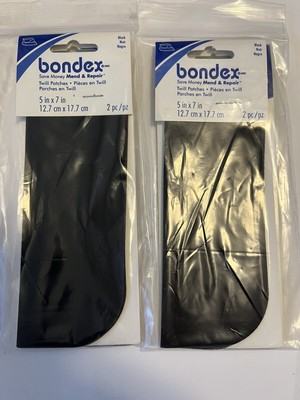 Lot of 2 ~ Bondex Iron-On Patches BLACK 4 Total Patches 5'' x 7'' each