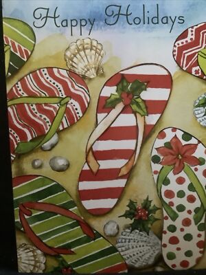 Christmas card at the beach Unused+env