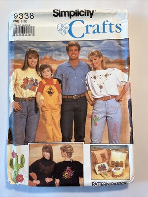 Simplicity 9338 Embroidery Transfer Design Floral Southwest Cactus Western UNCUT