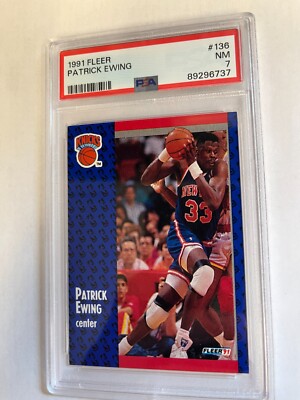 1991 Fleer Patrick Ewing #136 NM PSA 7