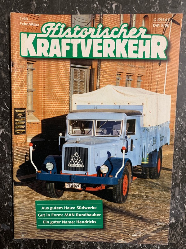 Historischer Kraftverkehr 1/98 SÃ¼Dwerke Man Rundhauber Hendricks