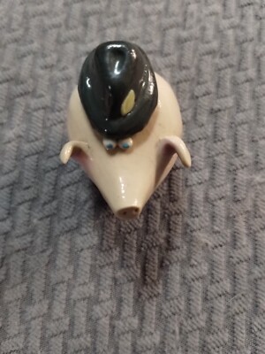 Vintage Pig With Feather On A Hat