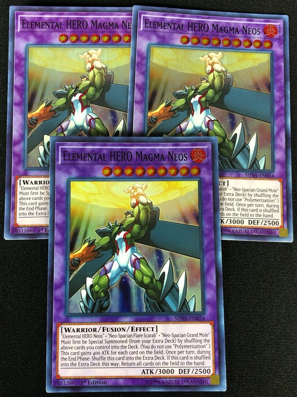 YUGIOH ELEMENTAL HERO MAGMA NEOS SHVA-EN034 1ST SUPER X3 (NM) | eBay