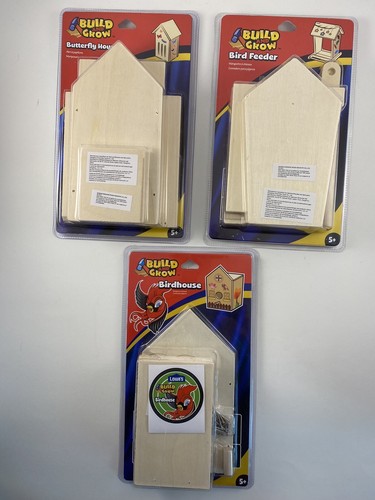 Lowe’s Lot of 3 Beginner Build & Grow Kits - Birdhouse, Butterfly & Bird Feeder