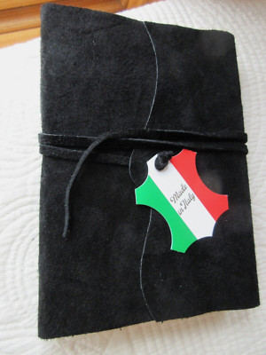 WELL MANAGED FOREST SUEDE LEATHER JOURNAL UNIQUE PRATESIA FLORENCE ITALY BLACK