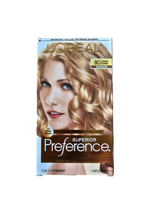 Loreal Superior Preference Hair Color 8G Golden Blonde Fade Defying Shine 1 ct