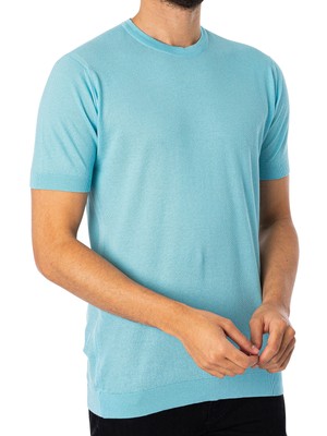 

Мужская футболка John Smedley Park Pique Rib, синяя, Синий, PARKRIB-TEE