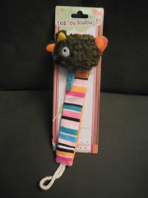 402/ doudou attache tétine Loup Louloup EBULOBO
