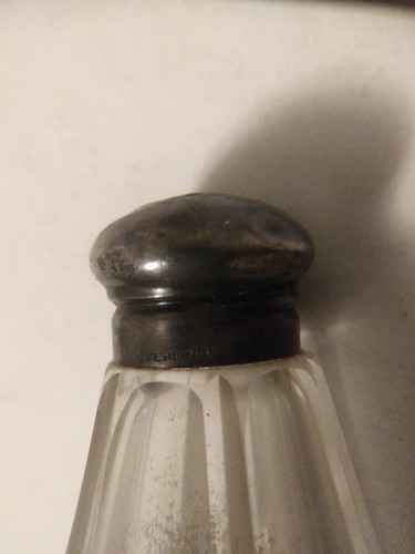 4 Sterling Cut Glass S& P Shakers Used