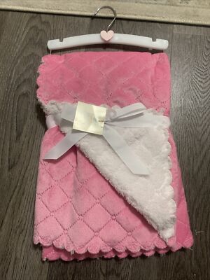 Baby Blanket By Cutie Pie For the Mini Muffin Collection On Hanger, Pink, NWT