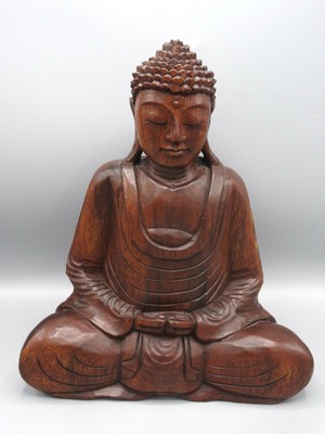 Bali Holz Buddha stehende Buddha Figur Deko Skulptur Holzfigur Statue H93cm