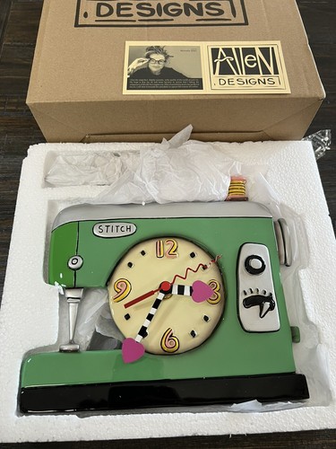 New In Box Allen Designs Sewing Machine Clock &ldquo;Stitch&rdquo; 8