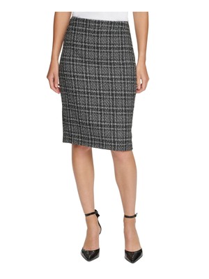 

Женская черная юбка-карандаш в клетку ниже колена DKNY для работы Petites, Черный