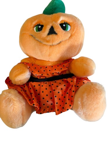 1988 Halloween Wonder toys Jack-O-Lantern Pumpkin Plush stuffe...