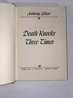VINTAGE 1949 Death Knocks Three Times by Anthony Gilbert Hardcover Book