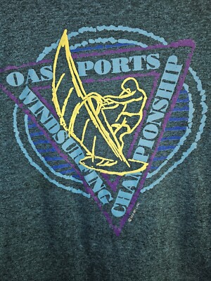Vintage Windsurfing Championship Surf Gear Seabell Xl Mens Blue Graphic Logo Tee