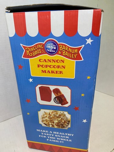 Ringling Bros Barnum & Bailey Circus Popcorn Popper Cannon 10 Cup with Bowl