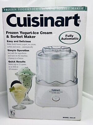 Cuisinart ICE-20 Automatic 1-1/2-Quart Ice Cream Maker, White SEALED NEW